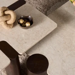 Elodie Bijzettafel Creme Marmer 57 cm
