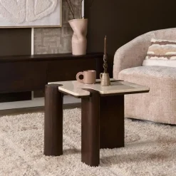 Elodie Bijzettafel Creme Marmer 57 cm