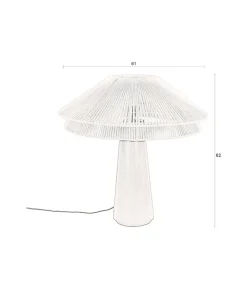 Elon 1-lichts Tafellamp Wit 61cm