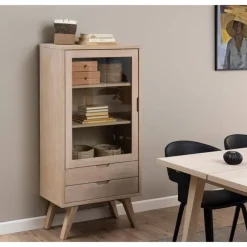 Eloria Vitrinekast laag Naturel 72cm