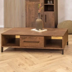 Elowen Salontafel 1 lade Donkerbruin 135cm