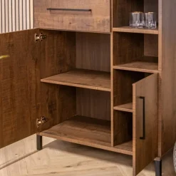 Elowen Wandkast hoog 4-deurs Donkerbruin 94cm