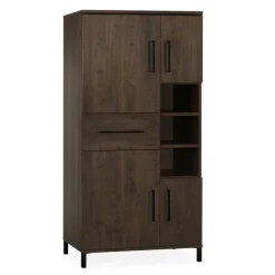 Elowen Wandkast hoog 4-deurs Donkerbruin 94cm