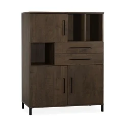 Elowen Wandkast laag 3-deurs Donkerbruin 120cm