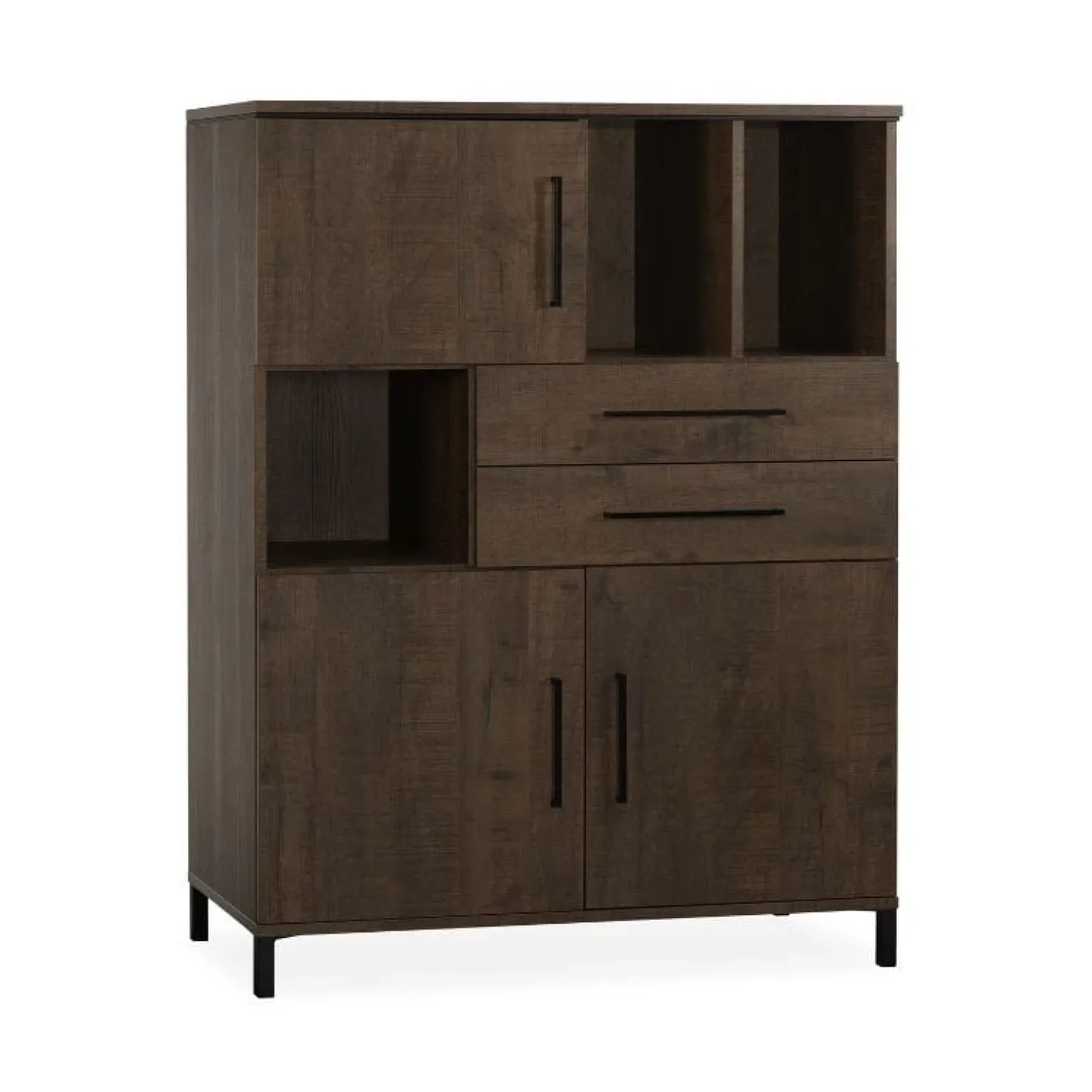 Elowen Wandkast laag 3-deurs Donkerbruin 120cm