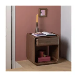 Elura Nachtkastje 1 lade Fineer Bruin 51cm