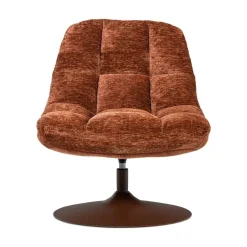 Elvi Draaifauteuil chenille structuur roestbruin