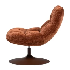 Elvi Draaifauteuil chenille structuur roestbruin