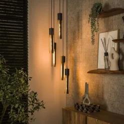 Elvira 5-lichts Hanglamp getrapt Zwart
