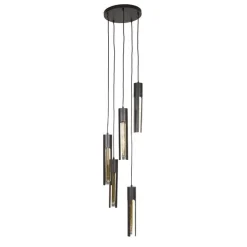 Elvira 5-lichts Hanglamp getrapt Zwart