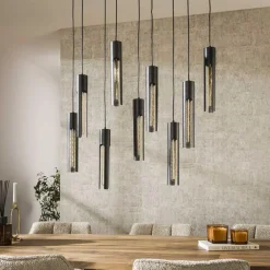 Elvira 9-lichts Hanglamp getrapt Zwart