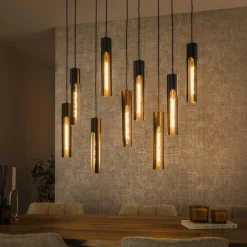 Elvira 9-lichts Hanglamp getrapt Zwart