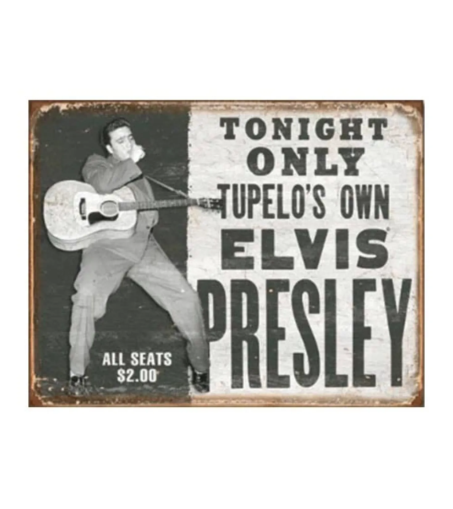 Elvis Presley tonight only - metalen bord