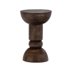 Emel Bijzettafel rond Mangohout Donkerbruin 40cm