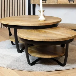 Emmy salontafel industrieel set van 2