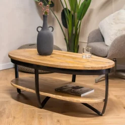 Emmy salontafel industrieel 120cm ovaal