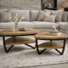 Emmy Salontafel L driehoek Naturel mangohout 90cm