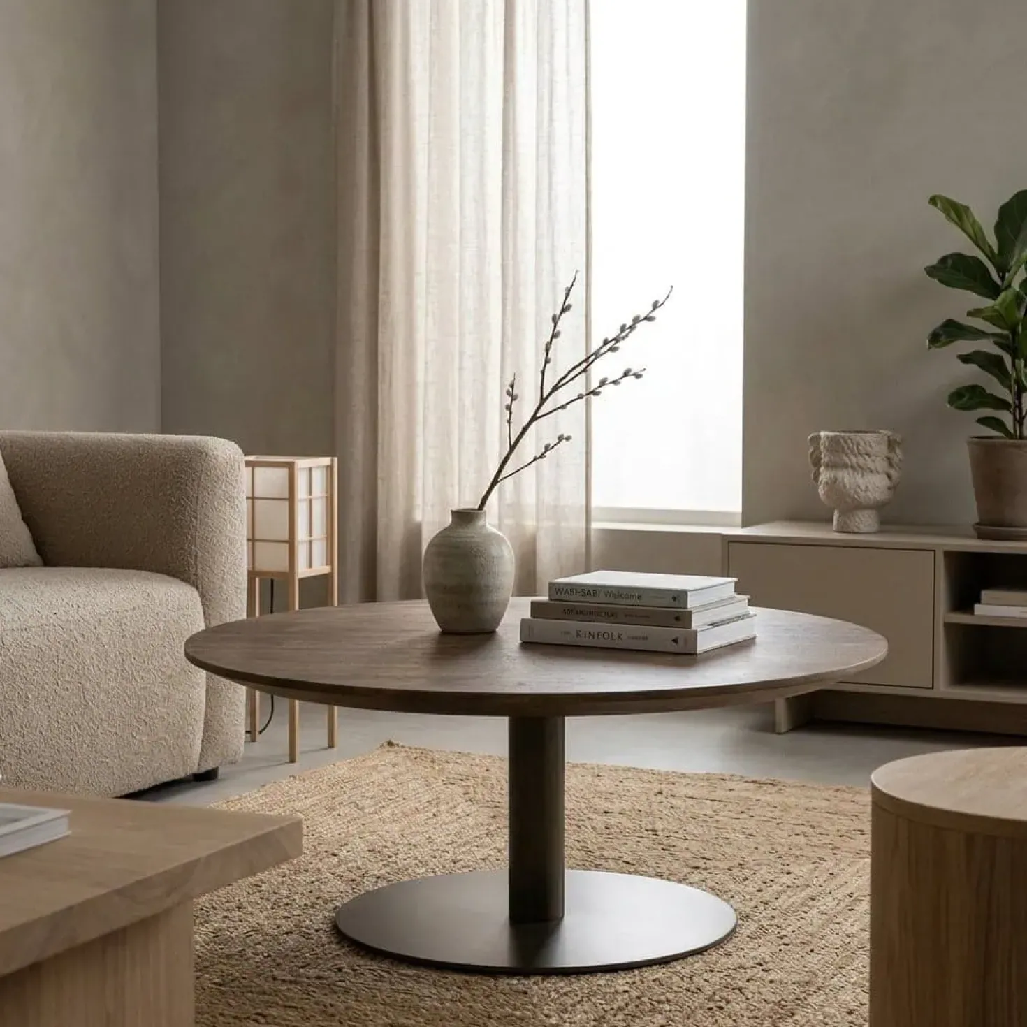 Esila Salontafel rond Bruin 80cm