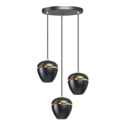 ETH Claire 3-lichts hanglamp zwart/goud
