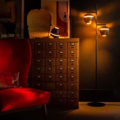 ETH Claire 2-lichts vloerlamp zwart/goud