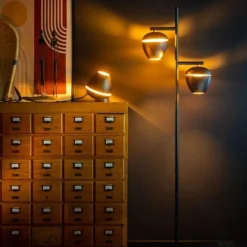 ETH Claire 2-lichts vloerlamp zwart/goud