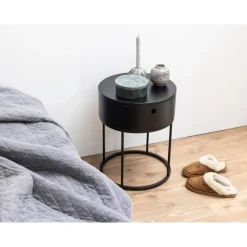 Evara Nachtkastje Zwart 40cm