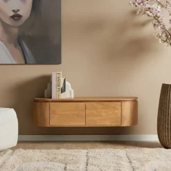 Evi Zwevend Tv meubel Naturel Mangohout 120cm