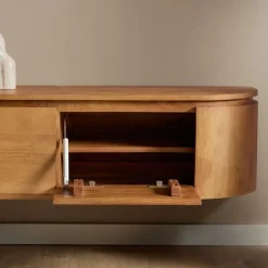 Evi Zwevend Tv meubel Naturel Mangohout 120cm