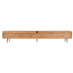 Evi Zwevend Tv meubel Naturel Mangohout 280cm