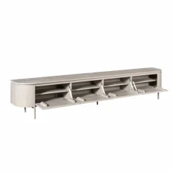 Evi Zwevend Tv meubel Taupe Mangohout 240cm