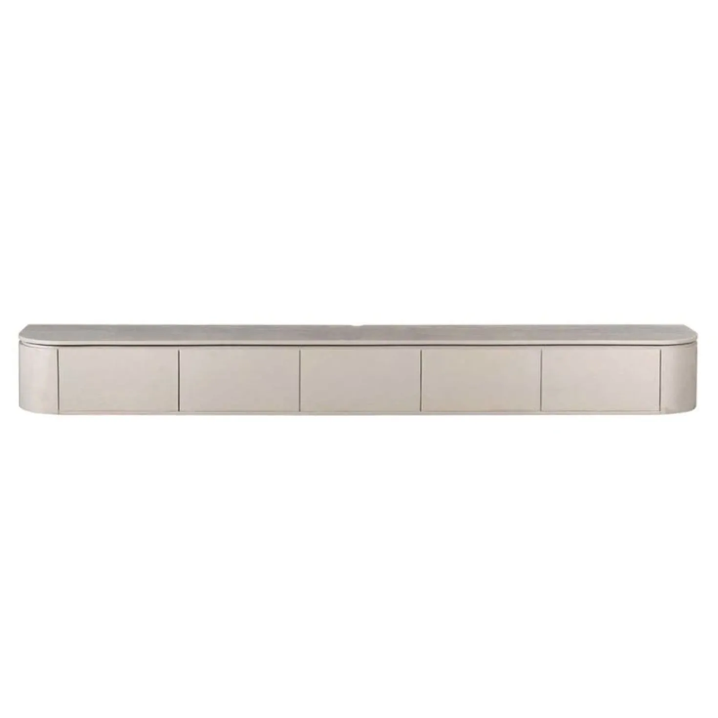 Evi Zwevend Tv meubel Taupe Mangohout 280cm