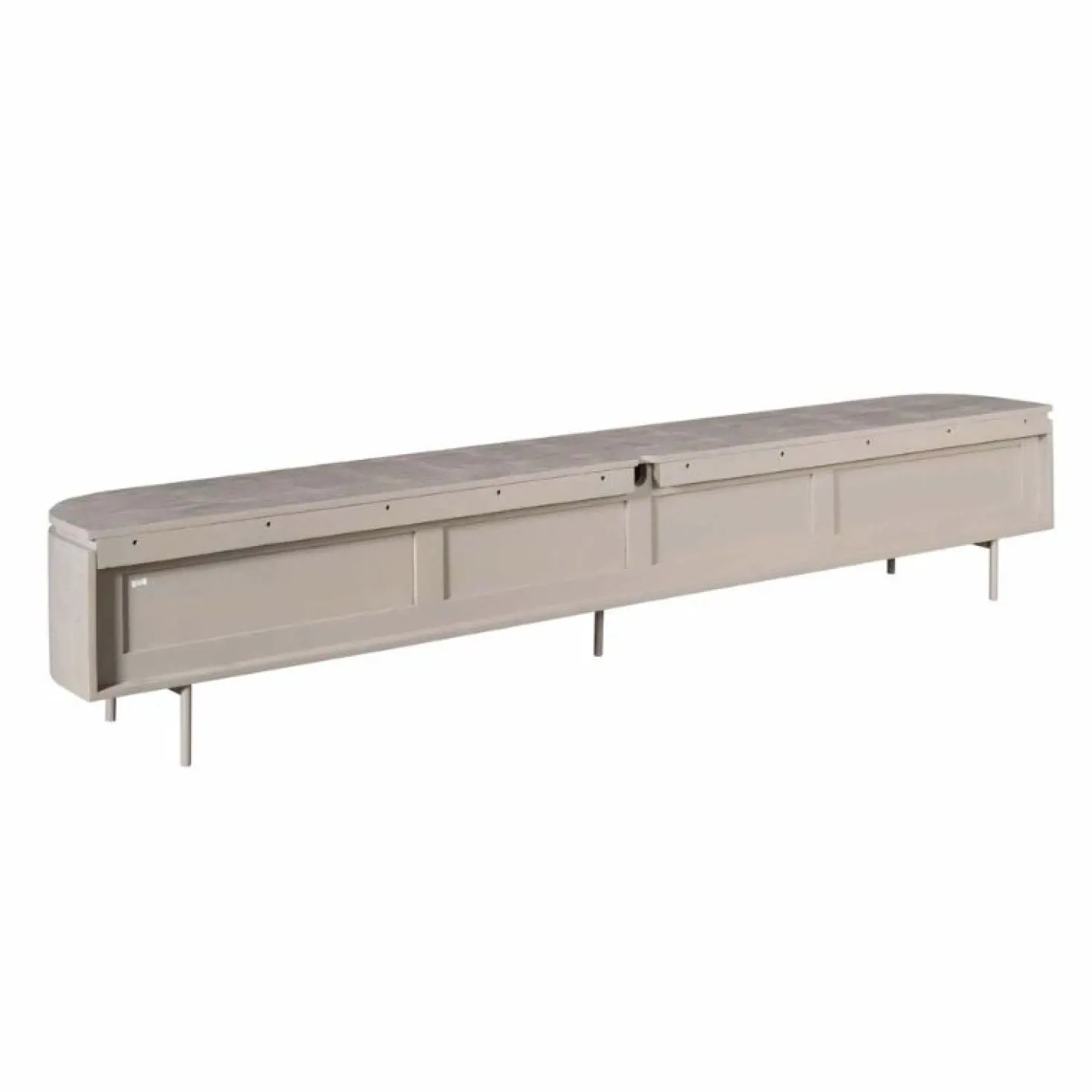 Evi Zwevend Tv meubel Taupe Mangohout 280cm