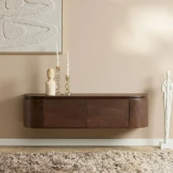 Evi Zwevend Tv meubel Walnoot Mangohout 120cm