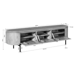 Evi Zwevend Tv meubel Walnoot Mangohout 160cm