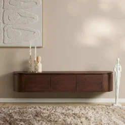 Evi Zwevend Tv meubel Walnoot Mangohout 160cm