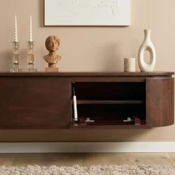 Evi Zwevend Tv meubel Walnoot Mangohout 240cm