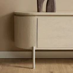 Evi Zwevend Tv meubel Zand Mangohout 240cm