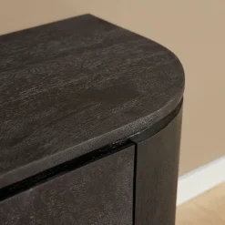 Evi Zwevend Tv meubel Zwart Mangohout 200cm