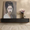 Evi Zwevend Tv meubel Zwart Mangohout 240cm