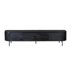 Evi Zwevend Tv meubel Zwart Mangohout 240cm