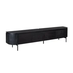 Evi Zwevend Tv meubel Zwart Mangohout 240cm