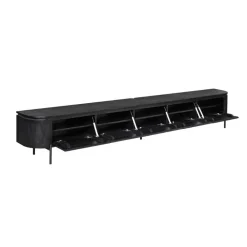 Evi Zwevend Tv meubel Zwart Mangohout 280cm
