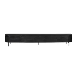Evi Zwevend Tv meubel Zwart Mangohout 280cm