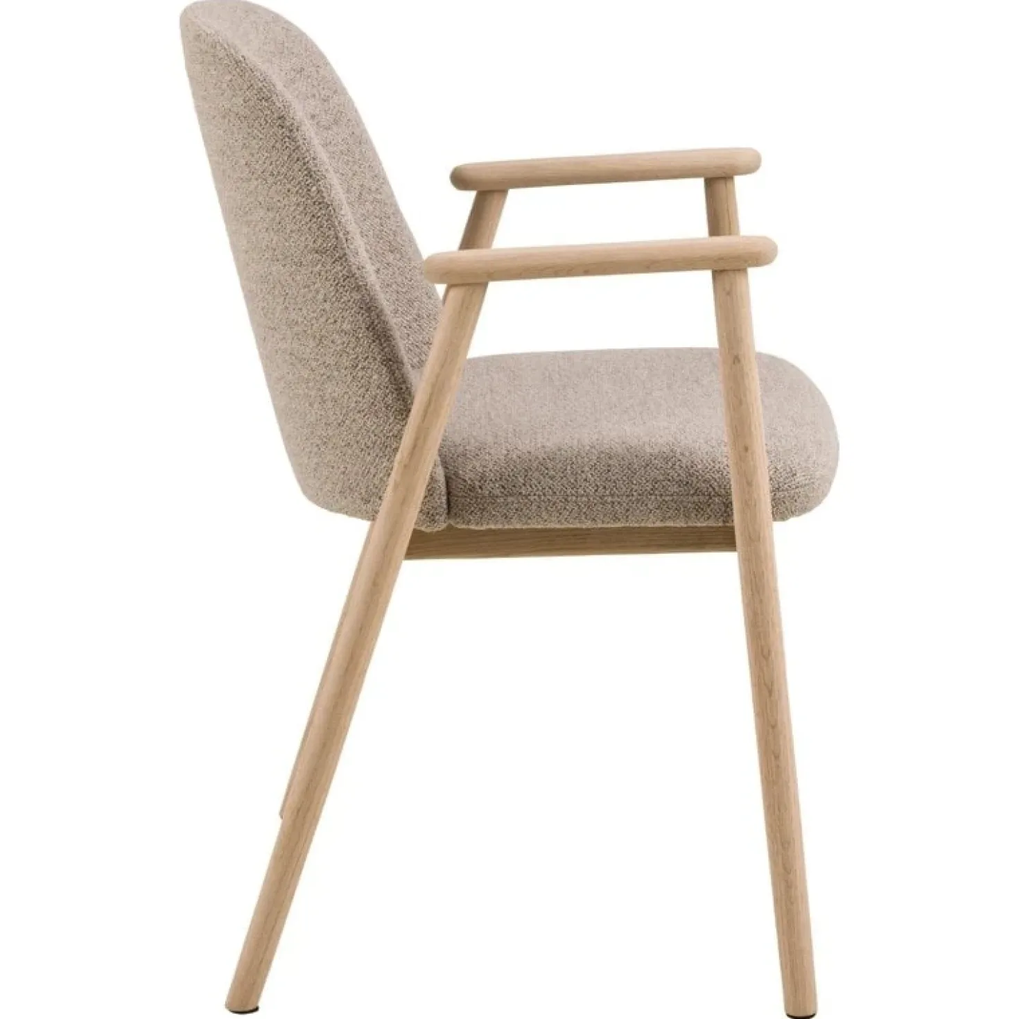 Evron Eetkamerstoel Beige met naturel poten