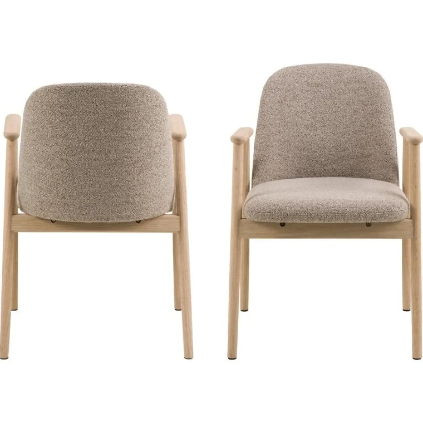 Evron Eetkamerstoel Beige met naturel poten