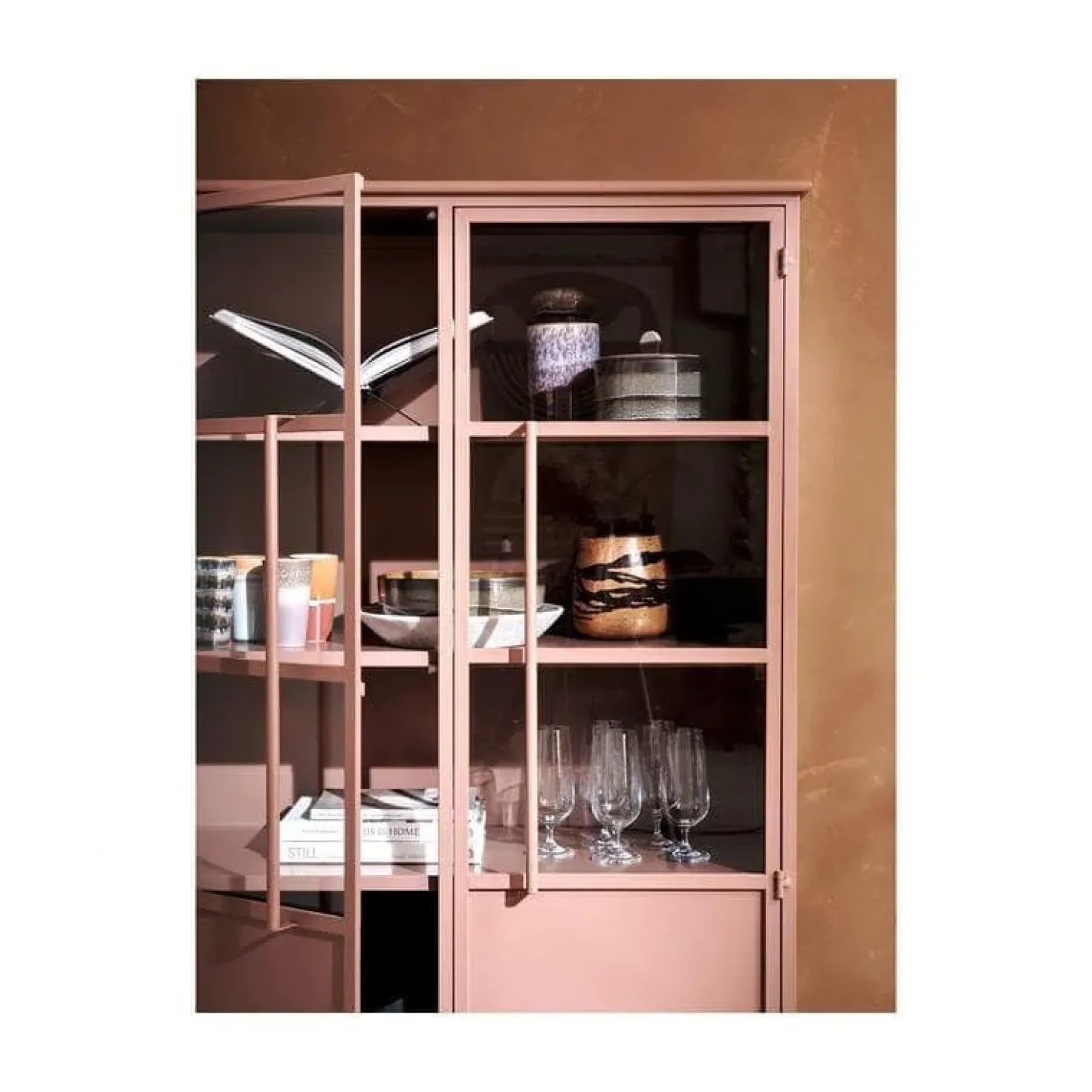 Exhibit Vitrinekast metaal tan 99 cm