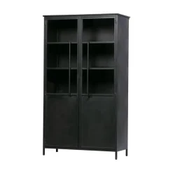 Exhibit Vitrinekast metaal zwart 99 cm