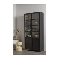 Exhibit XL 2-deurs Vitrinekast metaal zwart 99 cm