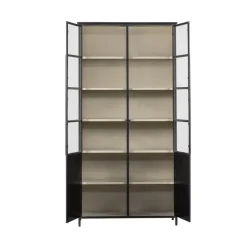 Exhibit XL 2-deurs Vitrinekast metaal zwart 99 cm