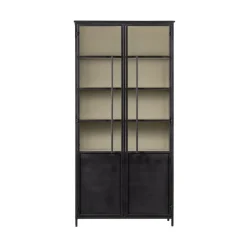 Exhibit XL 2-deurs Vitrinekast metaal zwart 99 cm